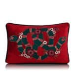 Vermilion Serpent Velvet Cushion Cover 14x20 inch