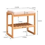 Walker Edison | Natural Solid Wood Entryway Shoe Bench - Image 3
