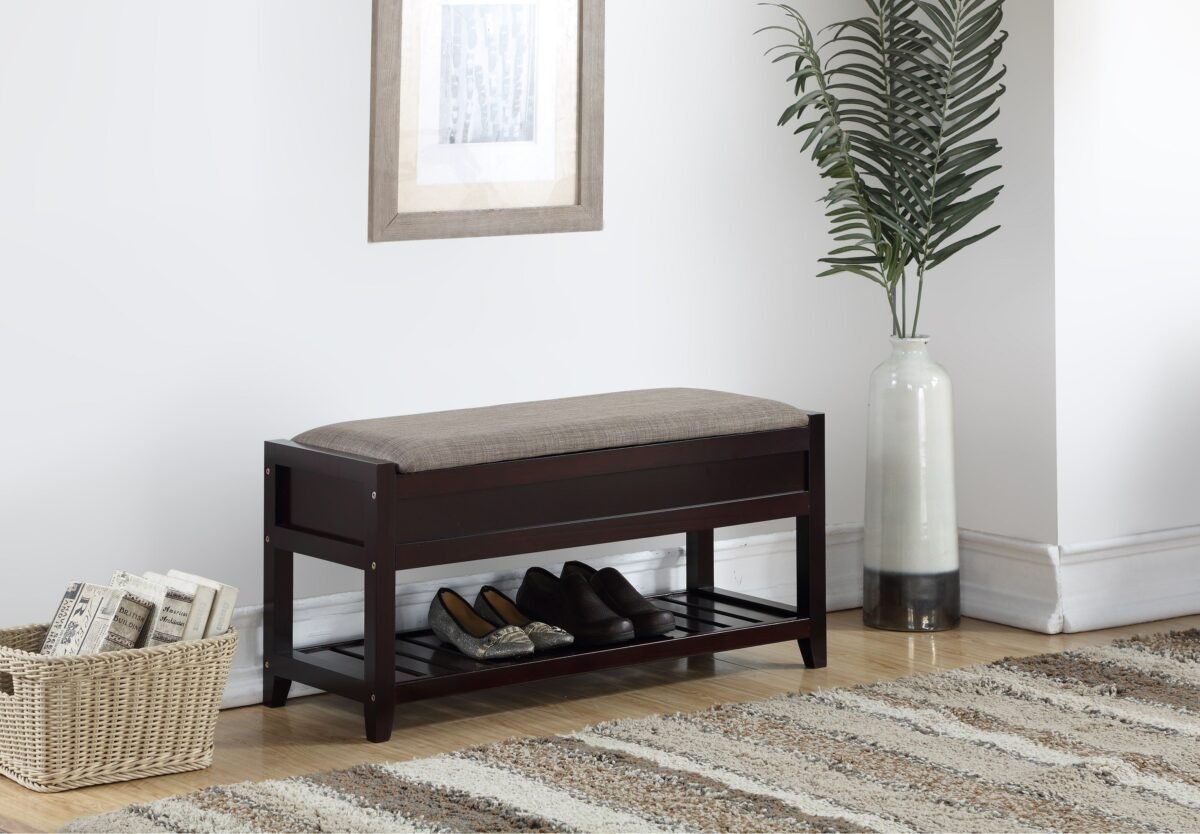 Walker Edison | Entryway Seating Bench with Shoe Storage - Image 3