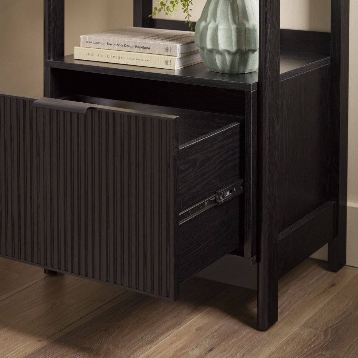 Holmes Modern Scandinavian Reeded Bookshelf - Image 15