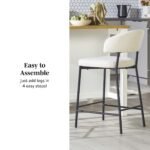 Alexis Modern Upholstered Curved Bar Stool, Set of 2 - Image 3