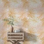 Golden Tropical Leaves Wallpaper Peel and Stick - Image 2