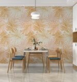 Golden Tropical Leaves Wallpaper Peel and Stick - Image 5