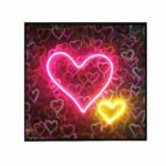 Banksy Hearts Street Art | LED Canvas | Pink Neon Heart Wall Décor - Image 4