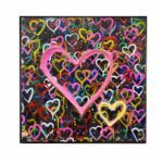 Banksy Hearts Street Art | LED Canvas | Pink Neon Heart Wall Décor - Image 5