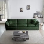 Walker Edison | Chenille Modular Cloud Couch with L-Shaped Sectional and Ottoman - Image 6
