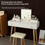 Walker Edison | Vanity Desk Set with LED Lighted Mirror - Image 5