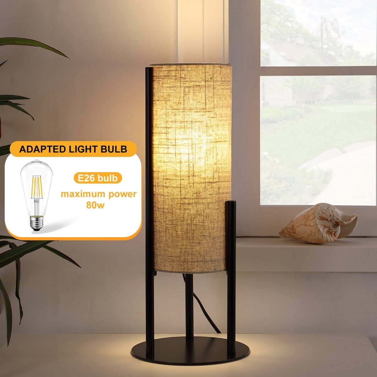 Walker Edison | Modern Linen Table Lamp - Image 4
