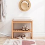 Walker Edison | Natural Solid Wood Entryway Shoe Bench - Image 2