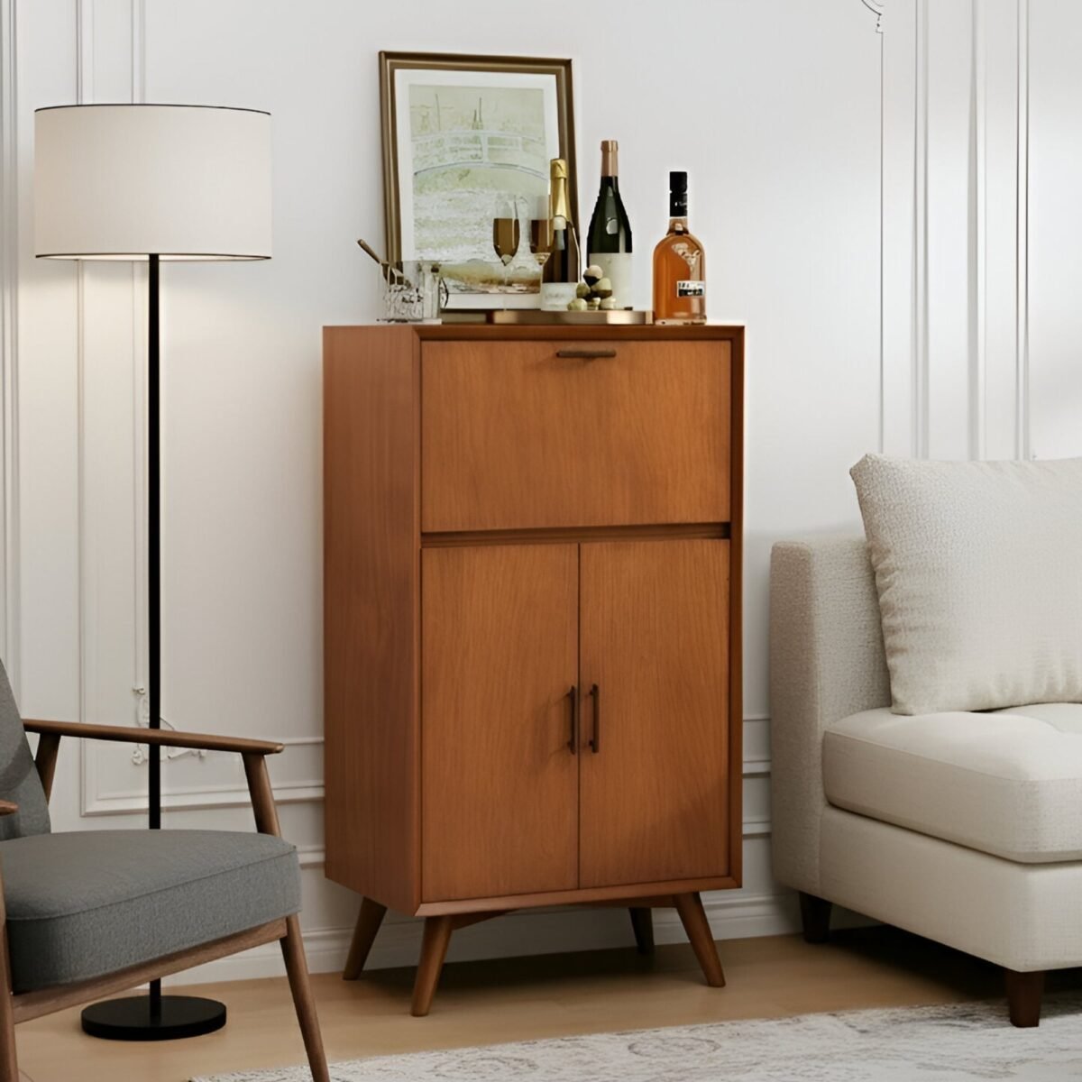 Flynn Large Bar Cabinet, Chestnut - Image 1