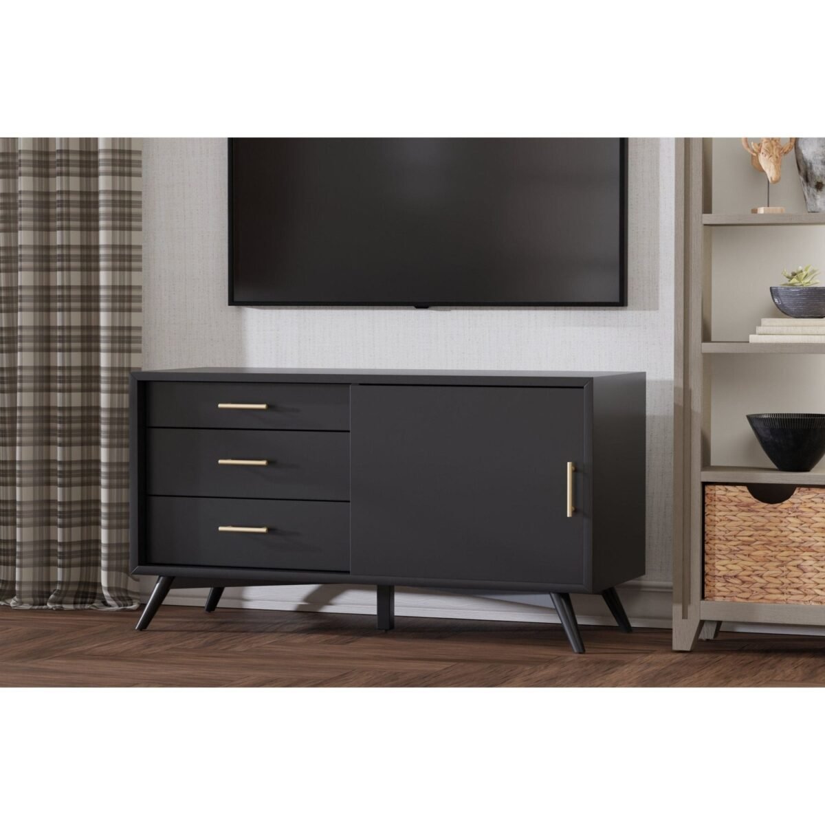 Flynn Small TV Console, Black - Image 1