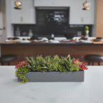 Lifelike Rectangular Faux Succulent Arrangement in Modern Gray Planter for Elegant Home Décor - Image 2
