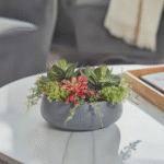 Lifelike Round Artificial Succulent Arrangement In Modern Gray Planter – Elegant Home Décor - Image 2