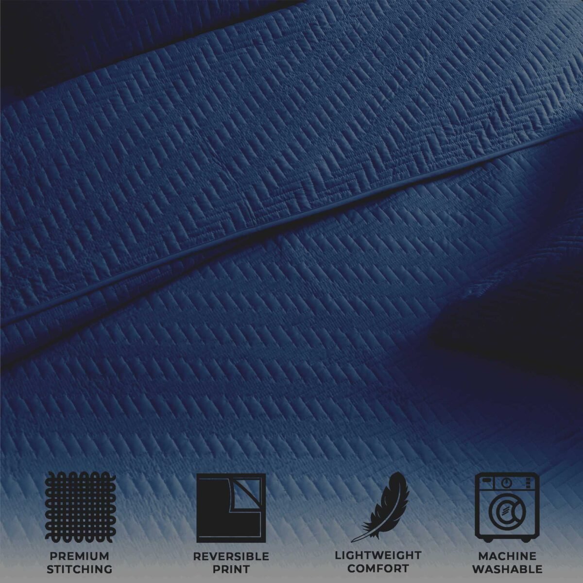 3-Piece Herringbone Stitched Quilt - Louise Collection - Image 13