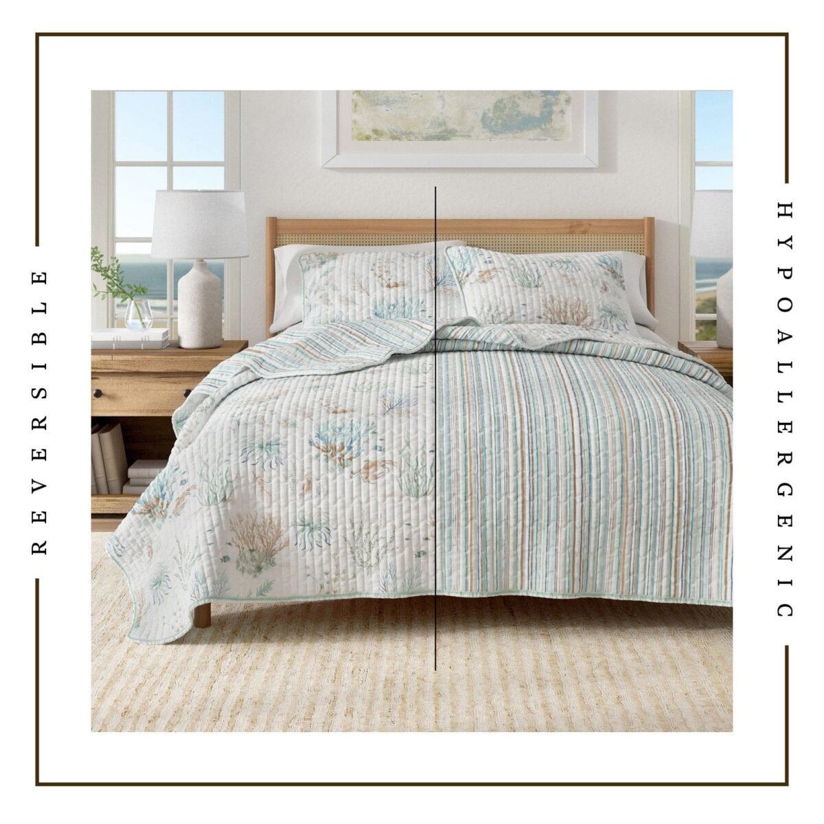 Coastal Printed Cotton Quilt Set - Santa Barbara Collection - Image 3
