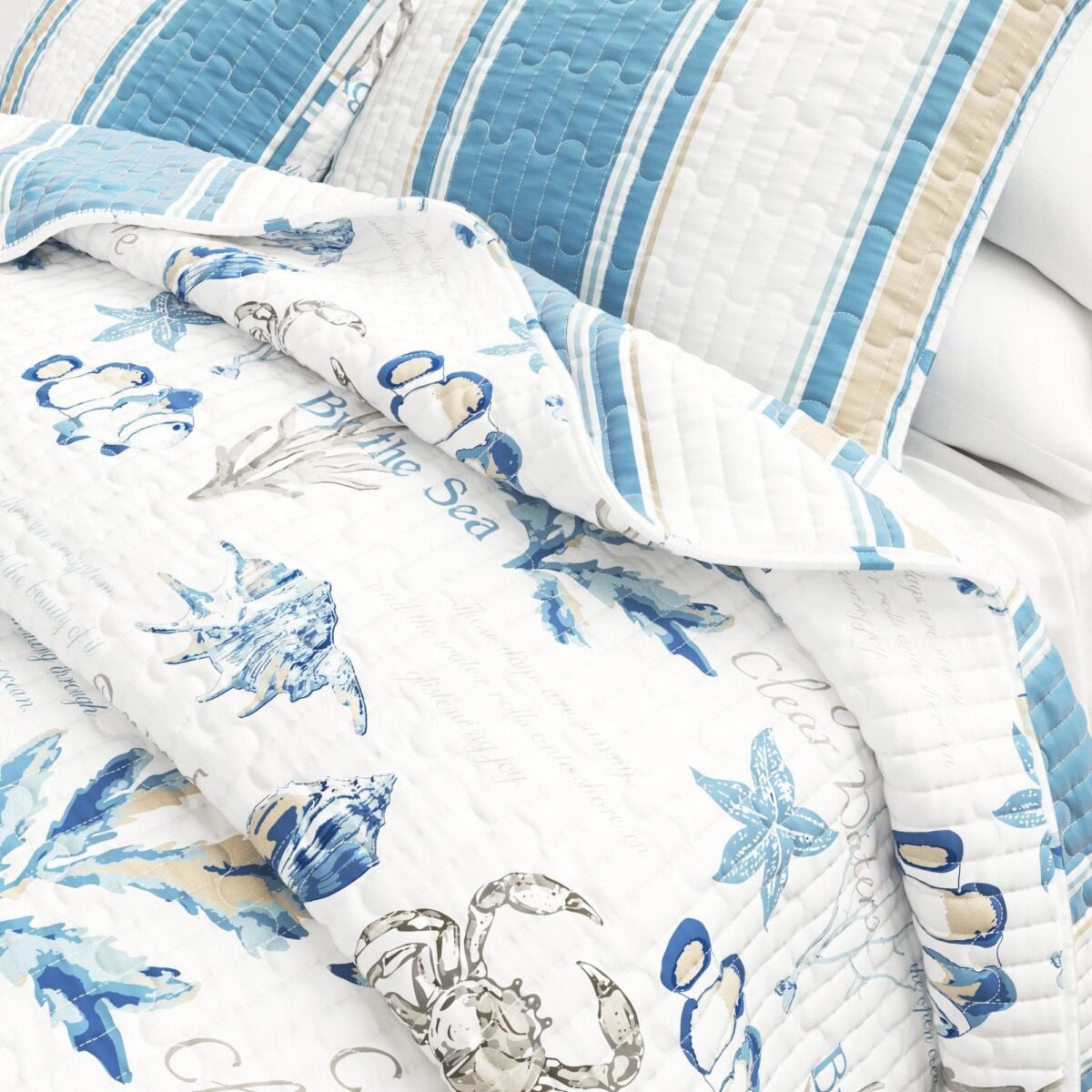 Stripe & Ocean Story Coastal Quilt Set - New Castle Collection - Image 6