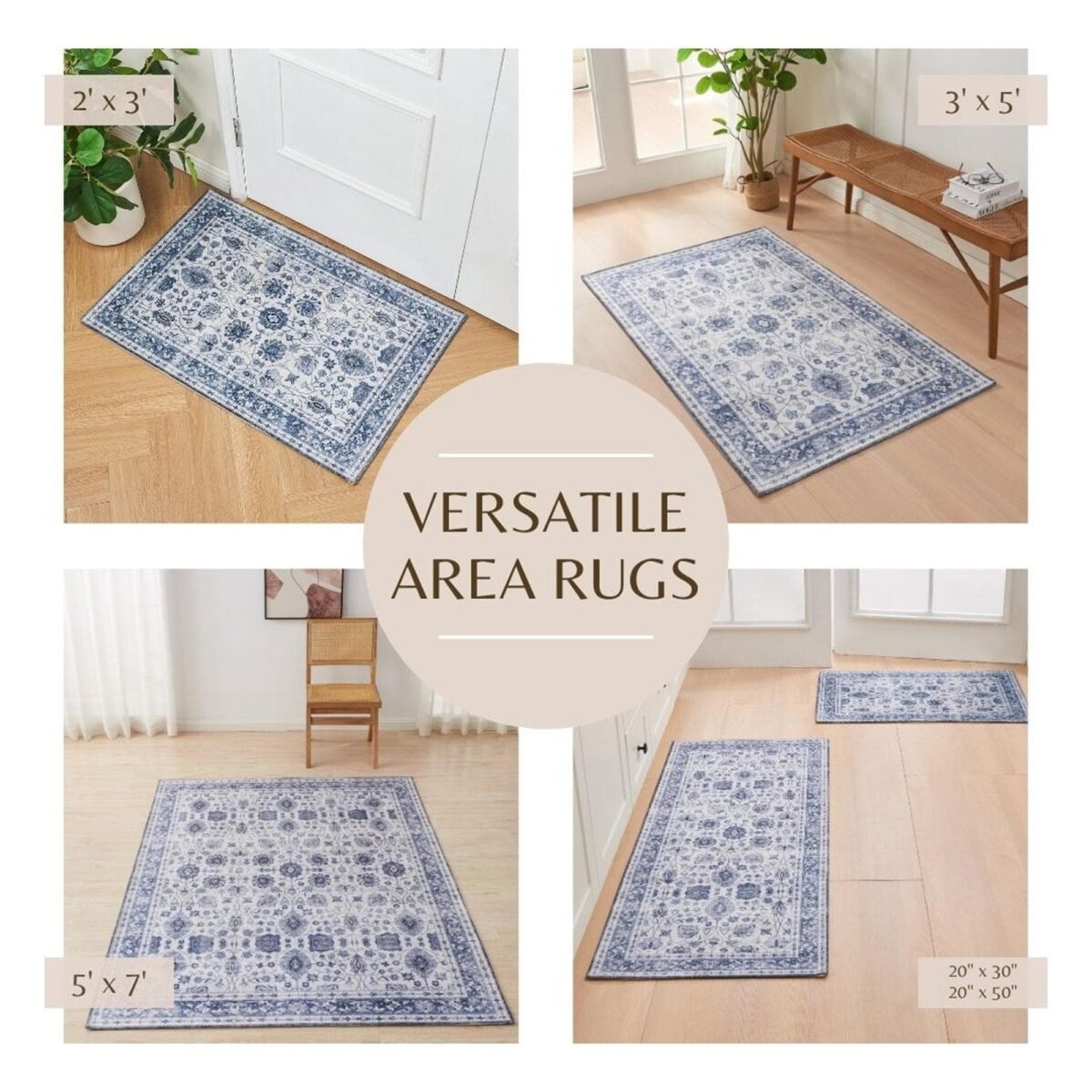 Floral Machine Washable Accent Runner 2'4" x 7' - Matra Collection - Image 3