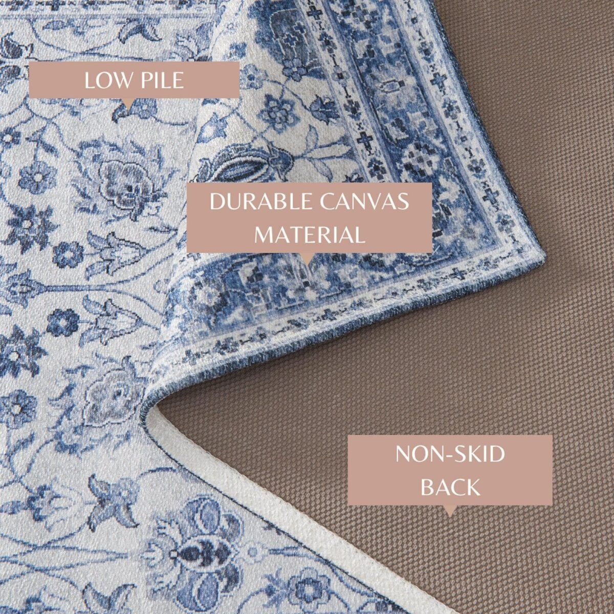Floral Machine Washable Accent Runner 2'4" x 7' - Matra Collection - Image 4
