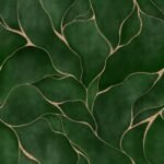 Luxury Green Leaf Pattern Wallpaper with Golden Accents - Image 2