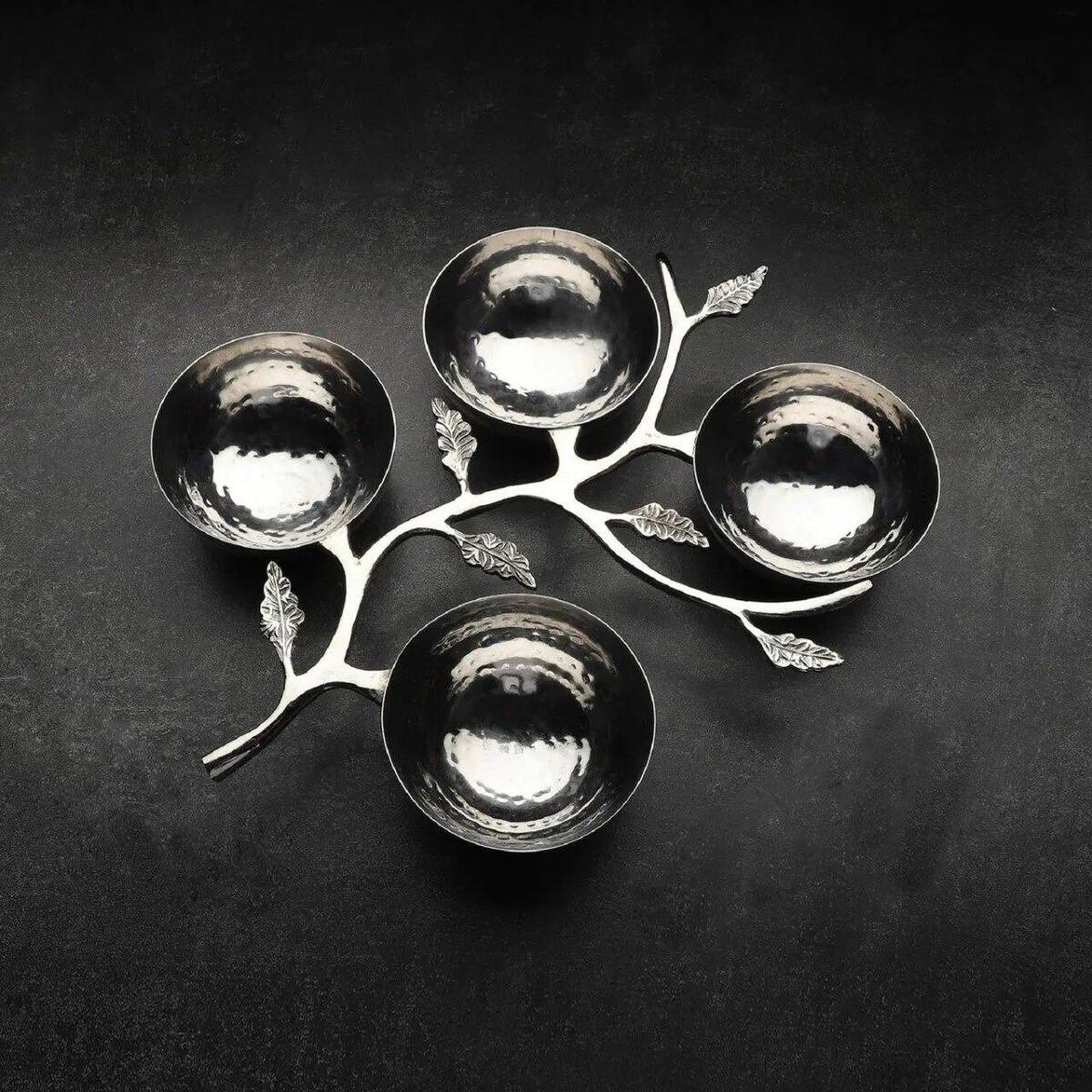 Hammered Leaf Nut Bowl - Image 4