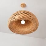 Hand-Weaved Rattan Cocoon Pendant Light - Image 9
