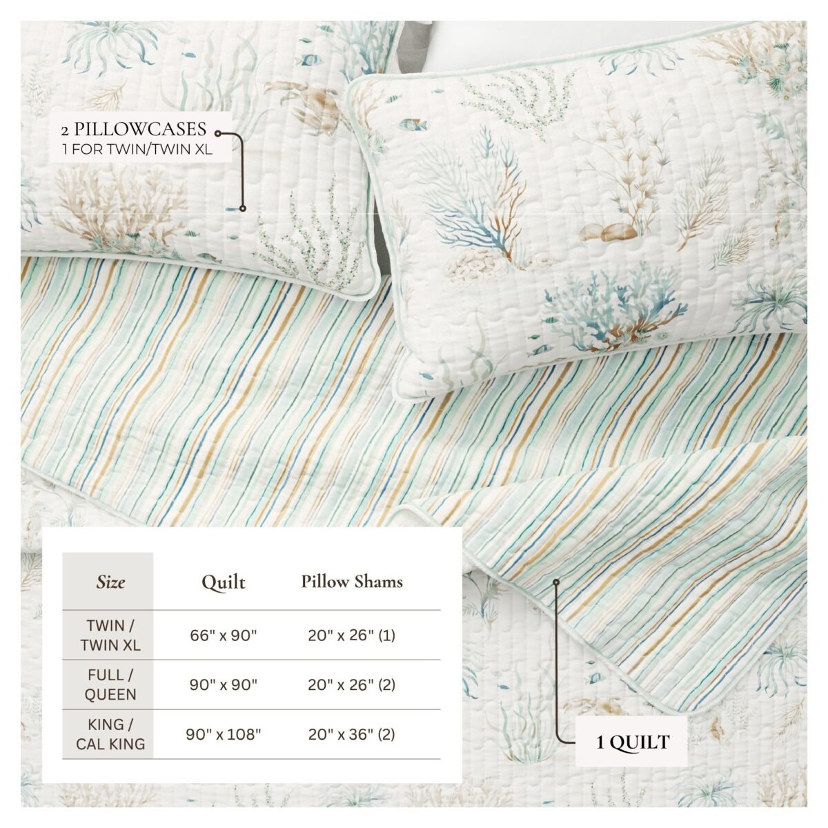 Coastal Printed Cotton Quilt Set - Santa Barbara Collection - Image 4