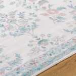 Jeaneen Traditional Light Silver/Sage Washable Area Rug - Image 3