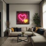 Banksy Hearts Street Art | LED Canvas | Pink Neon Heart Wall Décor - Image 2