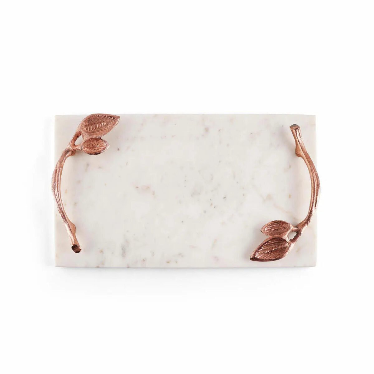 Marcella Marble Tray with Leaf Handles - Image 2