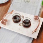 Marcella Marble Tray with Leaf Handles - Image 4