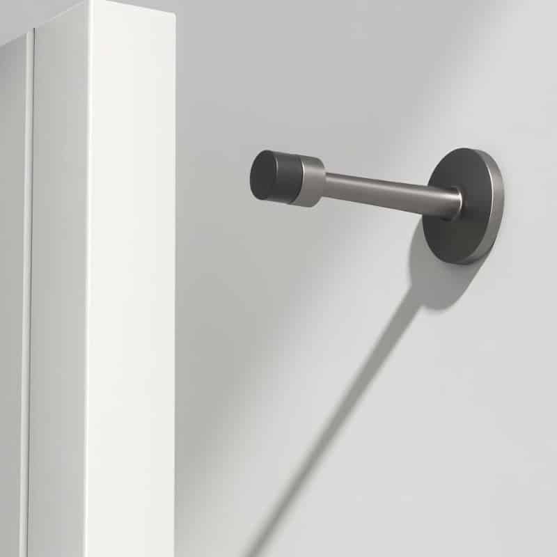 milt-door-stop-brushed-nickel-installed Milt Door Stop - Image 1
