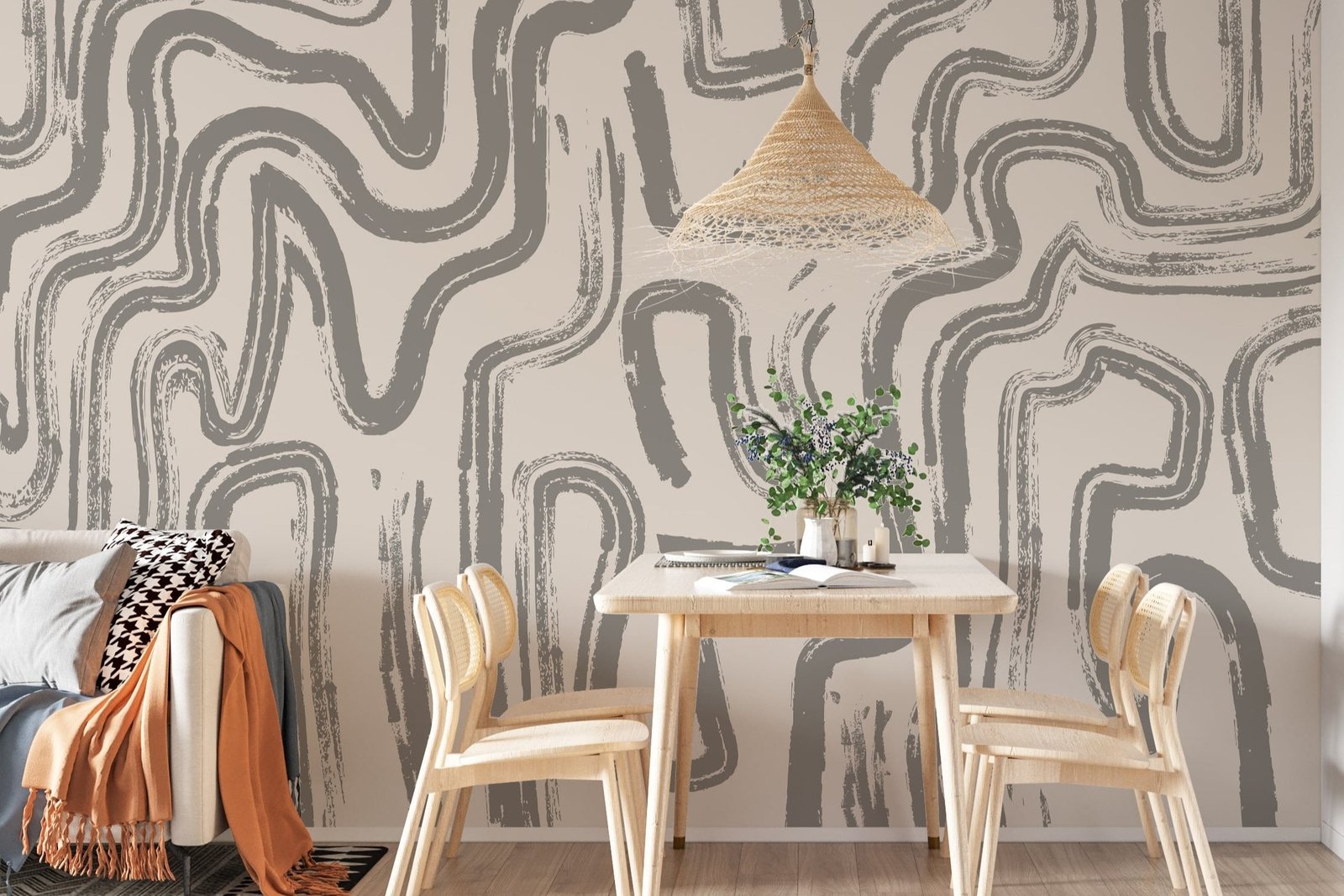 Modern Abstract Brushstroke Wallpaper - Neutral Artistic Wall Mural - Image 3