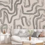 Modern Abstract Brushstroke Wallpaper - Neutral Artistic Wall Mural