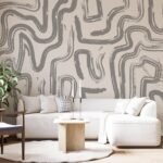 Modern Abstract Brushstroke Wallpaper - Neutral Artistic Wall Mural - Image 2