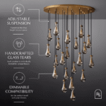 Pulcher Glass Tears Chandelier - Image 6