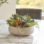 Luxury Lifelike Round Artificial Succulent Arrangement in Modern Natural Planter - Image 2