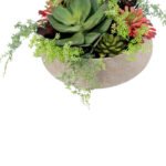 Luxury Lifelike Round Artificial Succulent Arrangement in Modern Natural Planter - Image 7