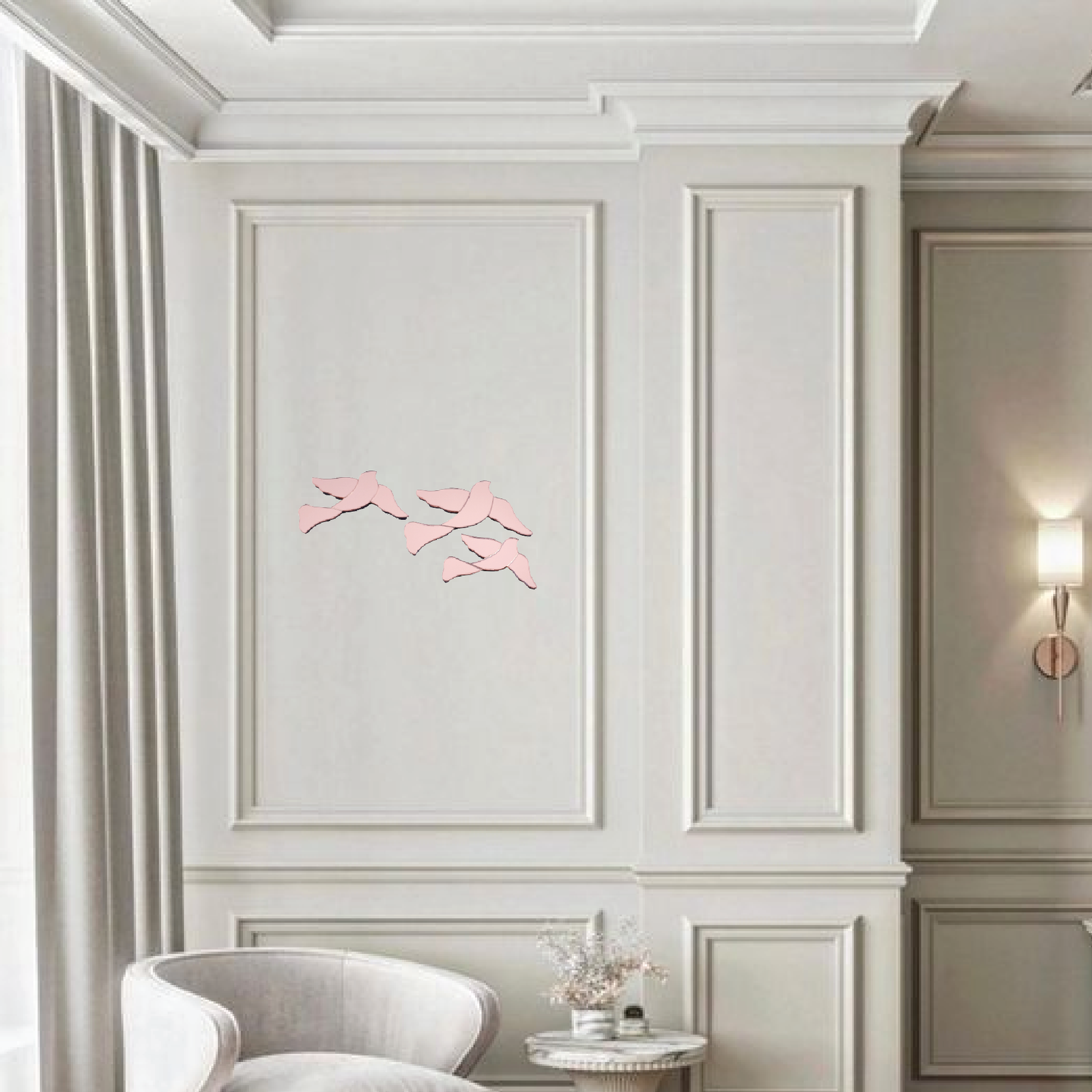 smallbirddecorpink-01-1 Rose Gold Passerine Wall Decor, Small - Image 1