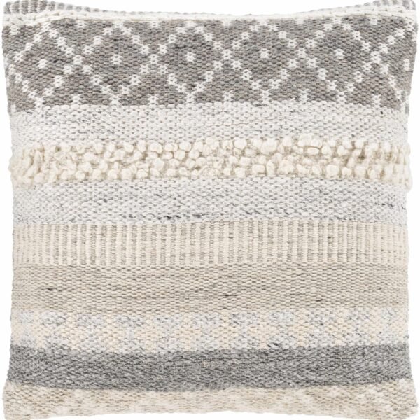 Truckee Neutral Textured Wool Throw Pillow