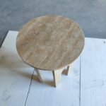 Troia Light Travertine Round End/Side Table U Shape Legs Unfilled, Honed (D)18" (H)20" - Image 5