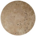 Troia Light Travertine Round End/Side Table U Shape Legs Unfilled, Honed (D)18" (H)20" - Image 3