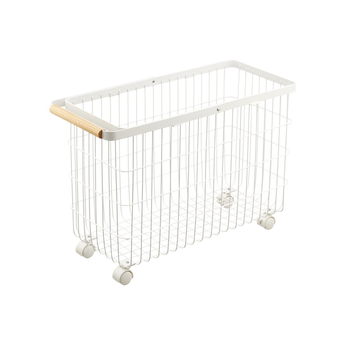 Rolling Wire Basket (15" H)  - Steel + Wood - Image 13