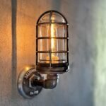Upward Retro Wall Sconce - Industrial Cage Light - The Harold