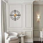 Roman Round Black Metal Wall Clock