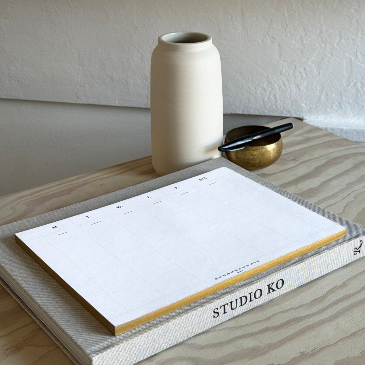 Weekly Desk Planners edged in Gold, Yellow, or Blush - Image 1