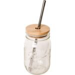 Mason Jar Kit- Mason Jar, Bamboo Lid, Stainless Steel Straw - Image 6
