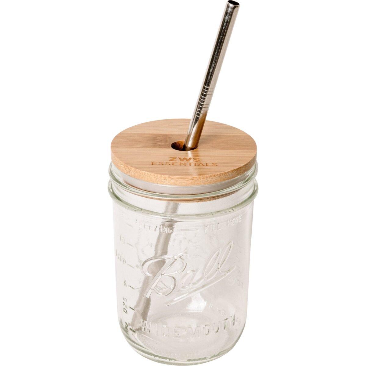 Mason Jar Kit- Mason Jar, Bamboo Lid, Stainless Steel Straw - Image 9