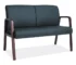 Goldoma Reception Loveseat - Black Bonded Leather on Wood Frame