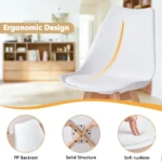 A Set of 6 Nordic Medieval Dining Chairs PU Padded Seat Beech Wood Legs Desk Chairs for Dining Room Bedroom Balcony Restaurant - Image 3