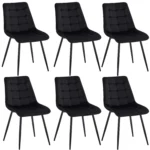 Goldoma velvet dining chairs set of 2/4/6 with metal legs and ergonomic seat for kitchen living room bedroom